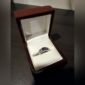CHAUMET Iolite and 18K White Gold Channel Set Ring